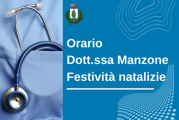 orario dottoressa manzone festività natalizie 2025