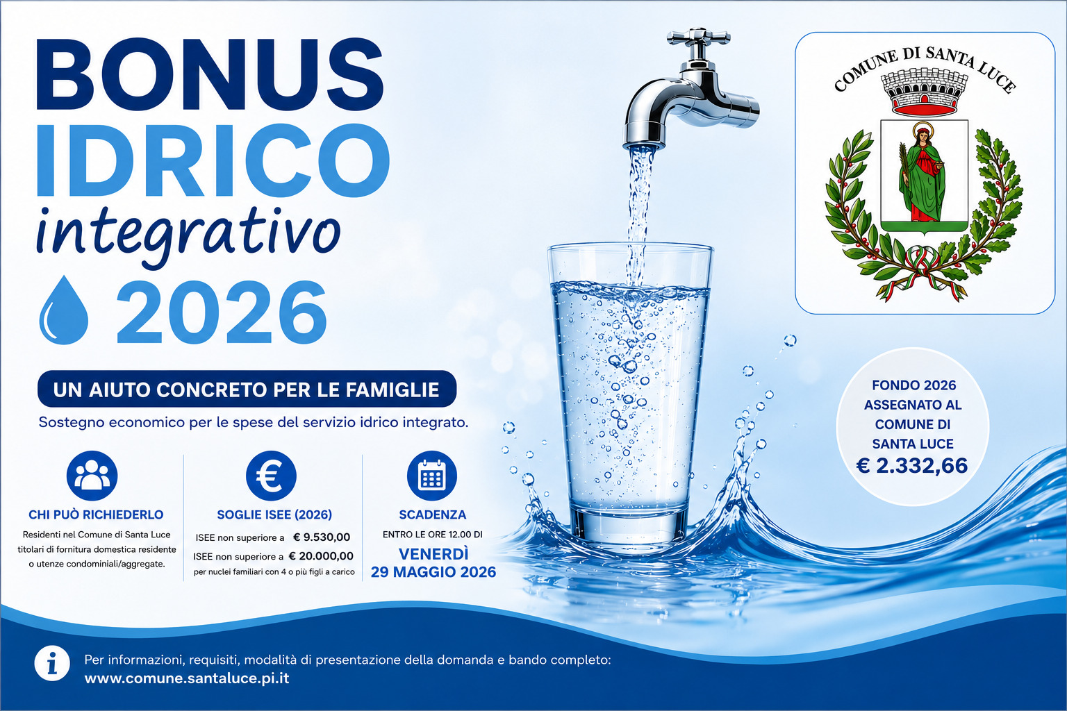 bonus idrico integrativo 2026 news sito