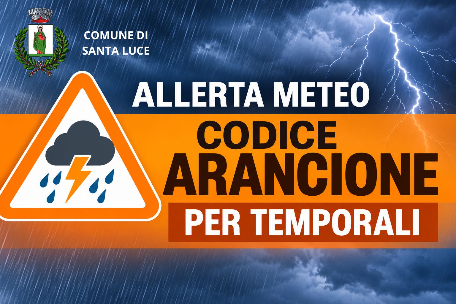 allerta meteo codice arancione per temporali