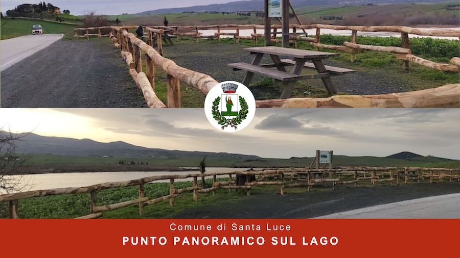 Collage fotografico di vedute Punto Panoramico sul Lago
