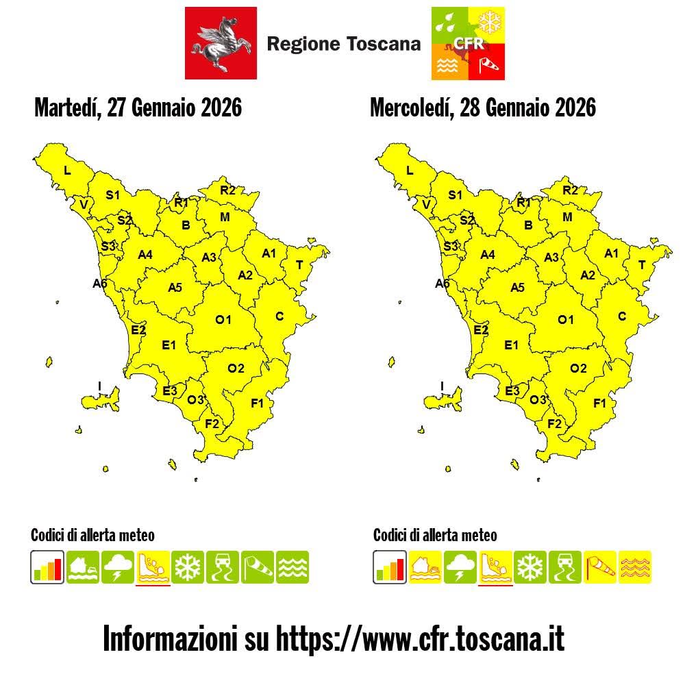 allerta gialla 28 gennaio 2026